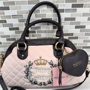 ✨️💕VIRAL  Juicy Couture Royal Couture pink clay- chocolate Satchel ✨️💕